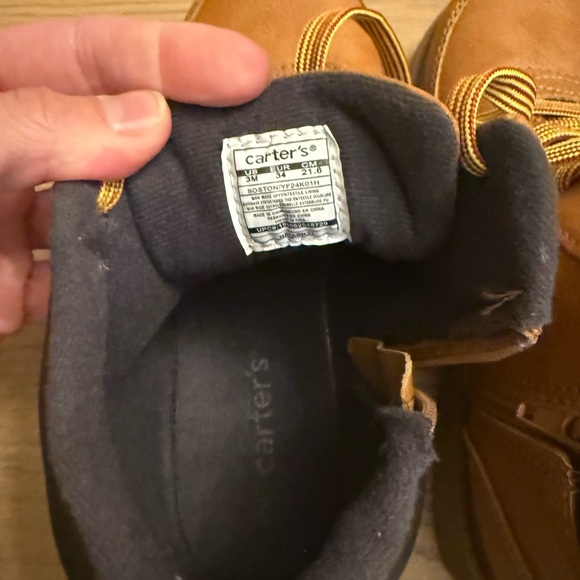 Carter's Tan and Brown Kids Boots NWOT boys size 3 - Picture 4 of 5